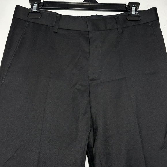 HUGO BOSS Black Wool Blend Dress Pants Flat Front Men Size 28R - Picture 8 of 8